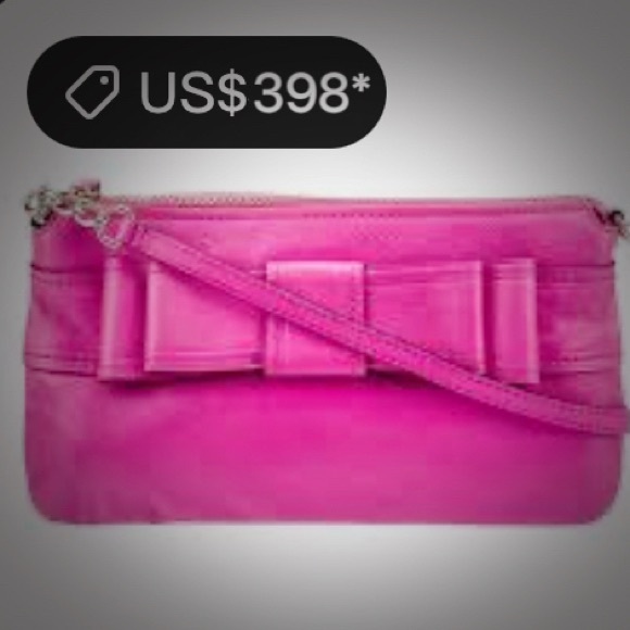 Y2K Kate Spade pink soft leather Fuchsia Crossbody Bag with strawberry keychain - Picture 3 of 17